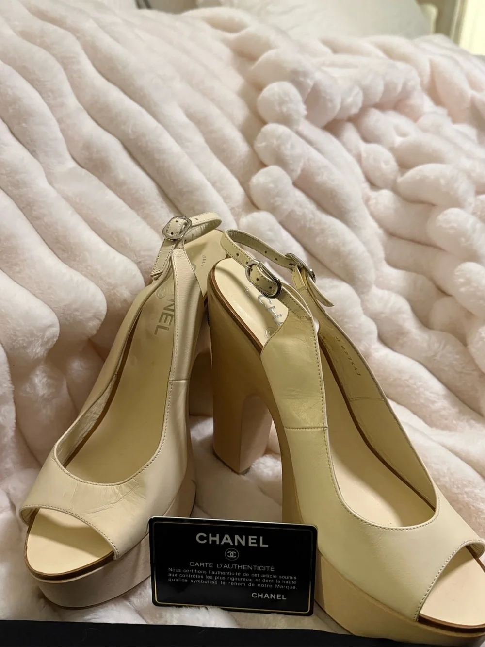 CHANEL platform slingback